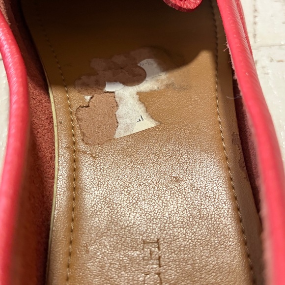 Coach Opal Pebbled Leather Loafers size 7.5 Coral Salmon Slip On Shoes - Picture 6 of 13